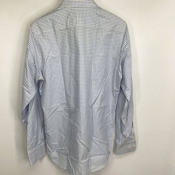 Men's Twillory Long Sleeved Dress Shirt‎  white / blue - large windowpane - Picture 2 of 6